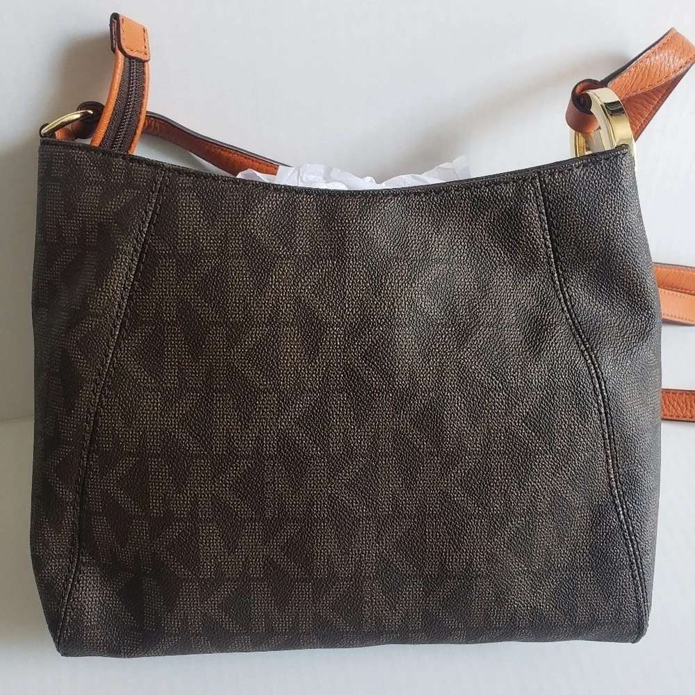 MICHAEL KORS FULTON MEDIUM BAG, BROWN/TANGERINE